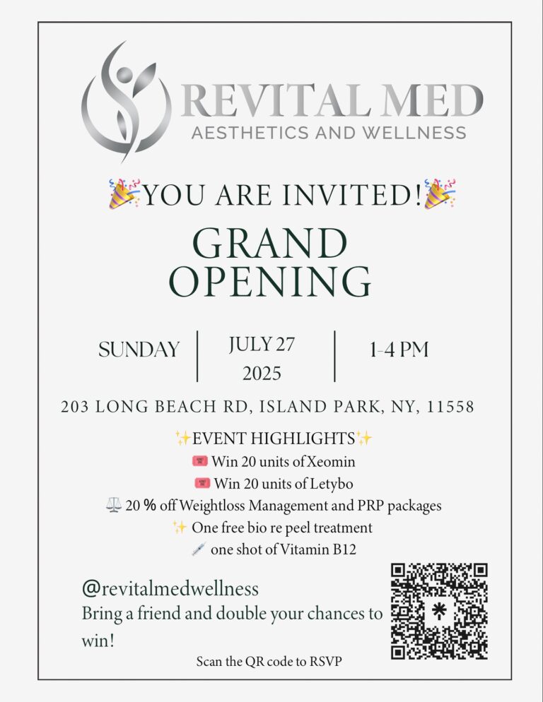 🎉 The countdown is ON! RevitalMed Aesthetics & Wellness is officially opening its doors on July 27th from 1–4 PMSorteos de belleza con MundoElla.net