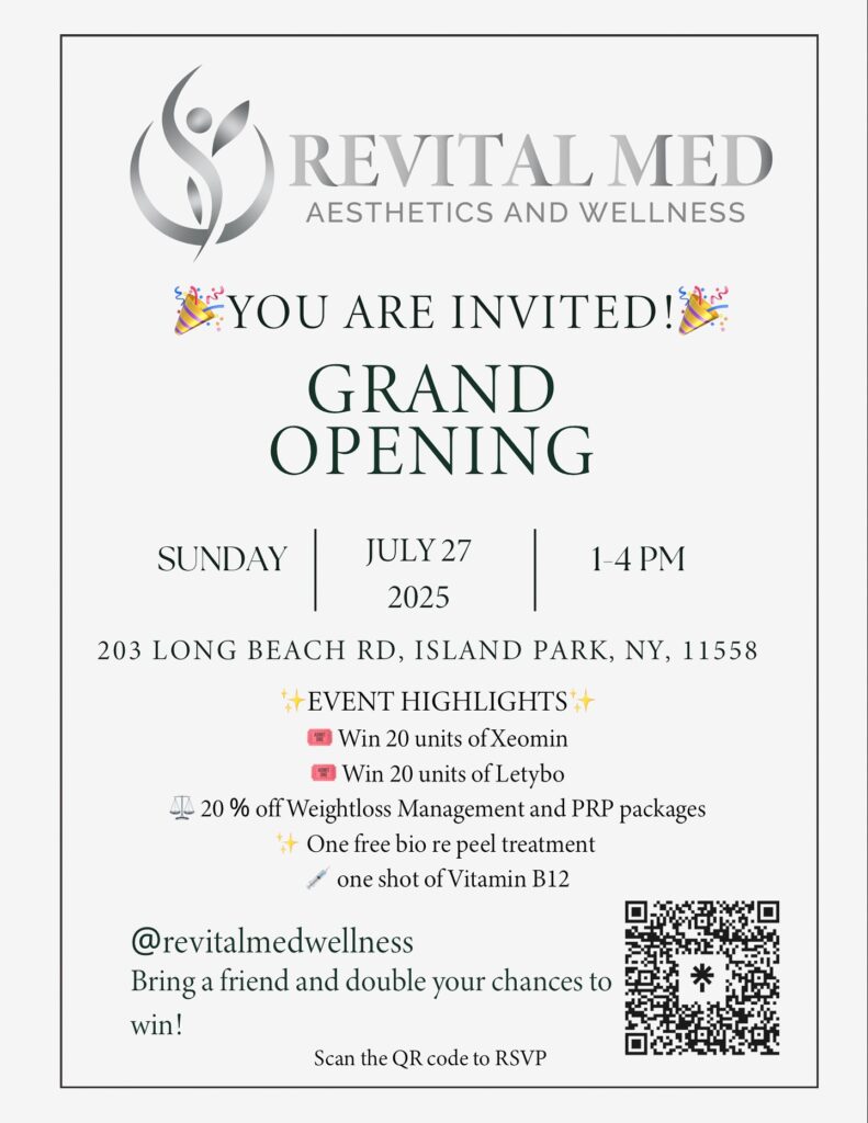 🎉 The countdown is ON! RevitalMed Aesthetics & Wellness is officially opening its doors on July 27th from 1–4 PMSorteos de belleza con MundoElla.net